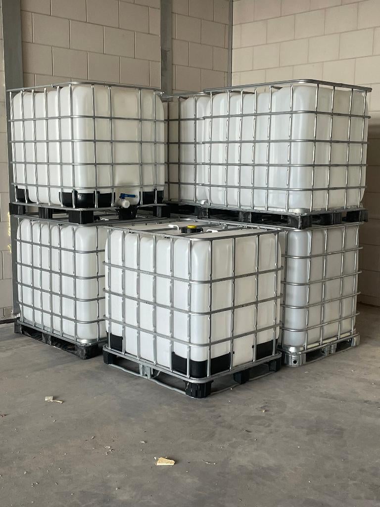 IBC Container Regenton Vat watertank 1000 liter, kweekbak, Ophalen, Kunststof, Gebruikt, Met kraantje