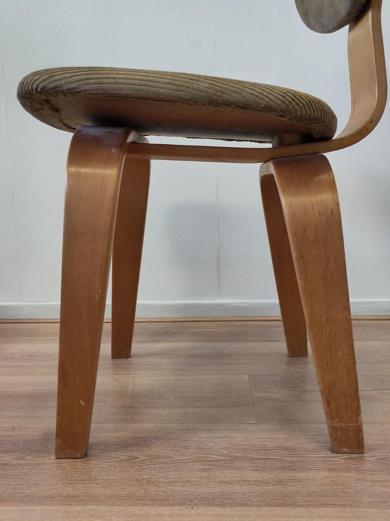 1x vintage Pastoe eetkamerstoel SB02 houten stoel stof, Huis en Inrichting, Stoelen, Ophalen, Gebruikt, ., .