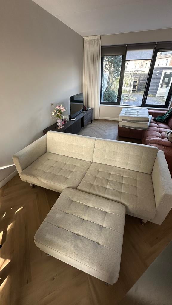 3 Zitsbank IKEA LANDSKRONA + Voetenbank, Huis en Inrichting, Banken | Complete zithoeken, Zo goed als nieuw, Ophalen