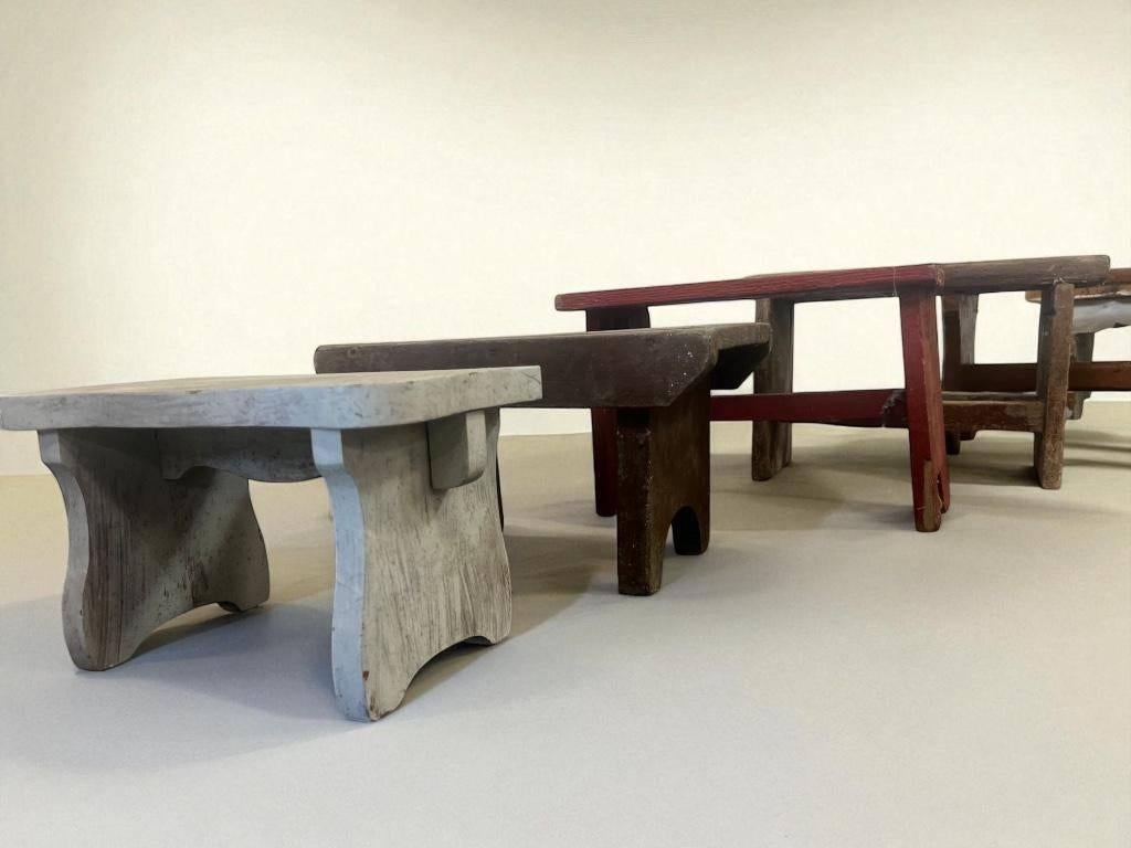 Vintage houten melkkrukje / mini tafeltje / bijzettafel, Antiek en Kunst, Ophalen