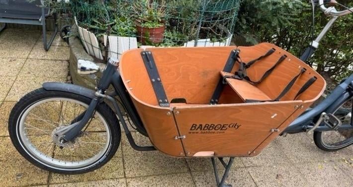 Babboe City bakfiets, Fietsen en Brommers, Fietsen | Bakfietsen, Ophalen, Gebruikt, 4 kinderen of meer, Huif