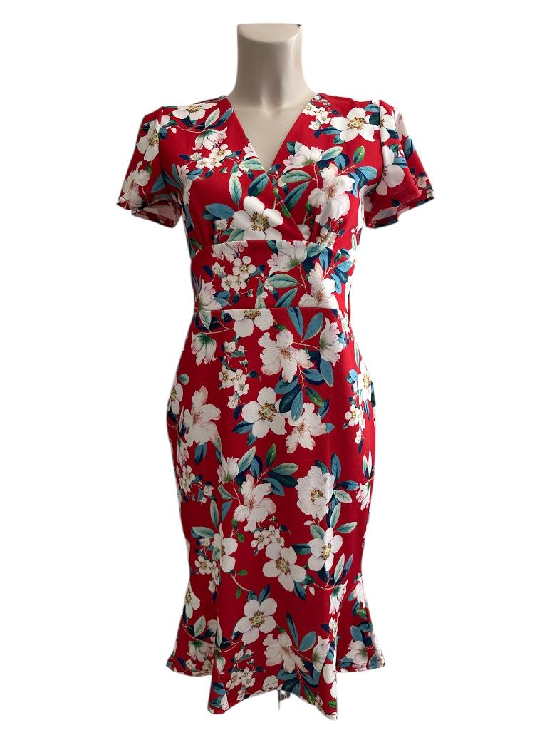 Topvintage jurk S, Kleding | Dames, Jurken, Ophalen of Verzenden, Zo goed als nieuw, Rood, Onder de knie