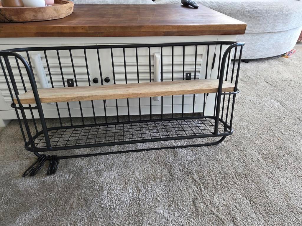 Bakkersrek metaal en hout, Huis en Inrichting, Kasten | Schoenenkasten, Ophalen, Zo goed als nieuw