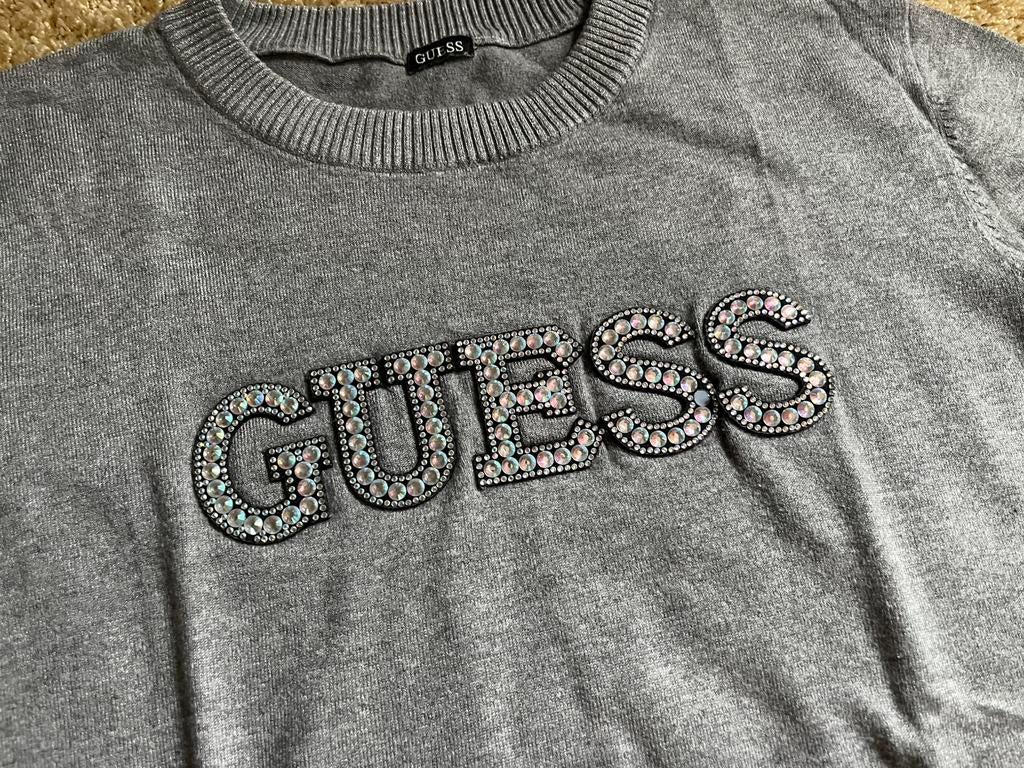 Guess fijne dunne voorjaar trui grijs strass mt. M, Kleding | Dames, Truien en Vesten, Ophalen of Verzenden, Zo goed als nieuw