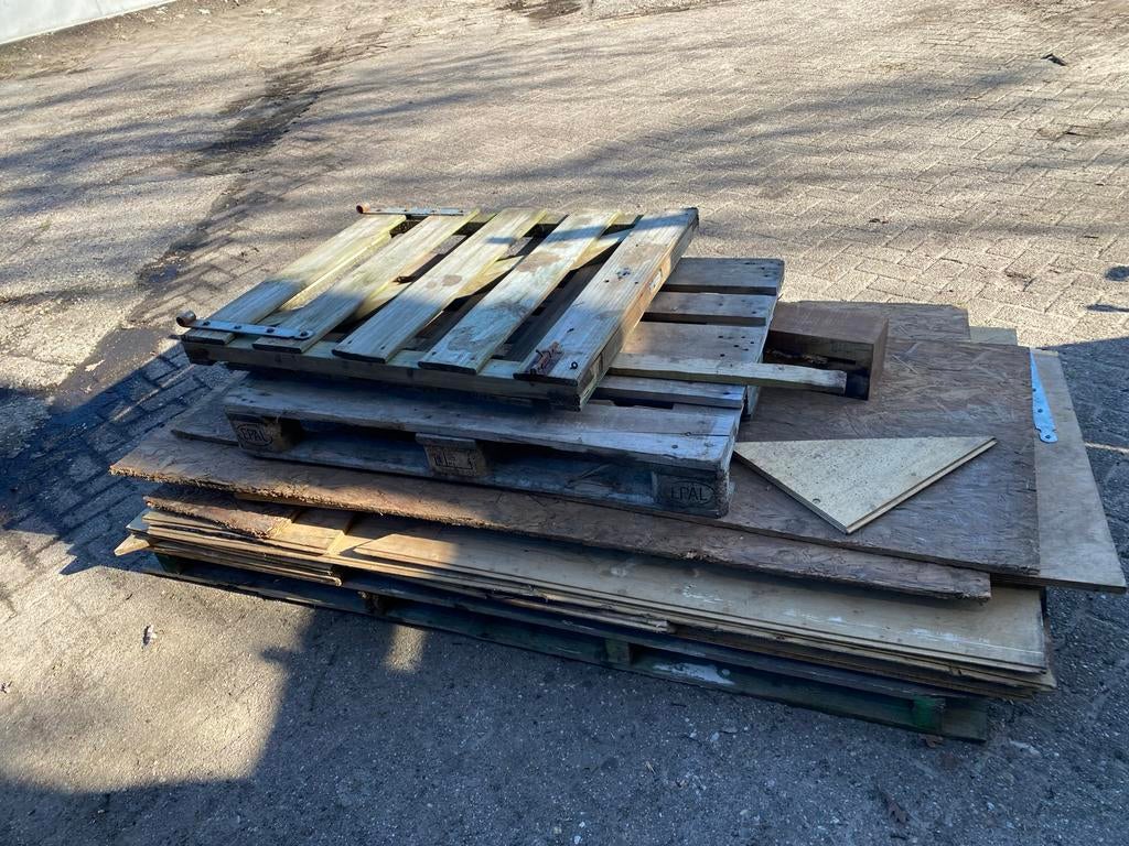 Rest hout en pallets, Gebruikt, Minder dan 25 mm, Overige typen, Ophalen of Verzenden
