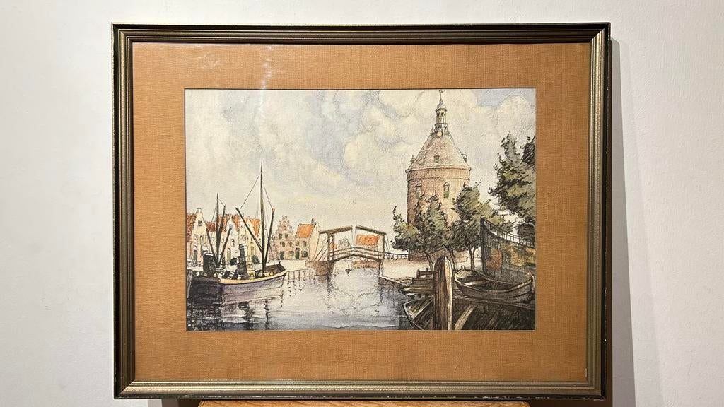 Hoorn - Hoofdtoren met ophaalbrug - Gemengde techniek, Ophalen of Verzenden