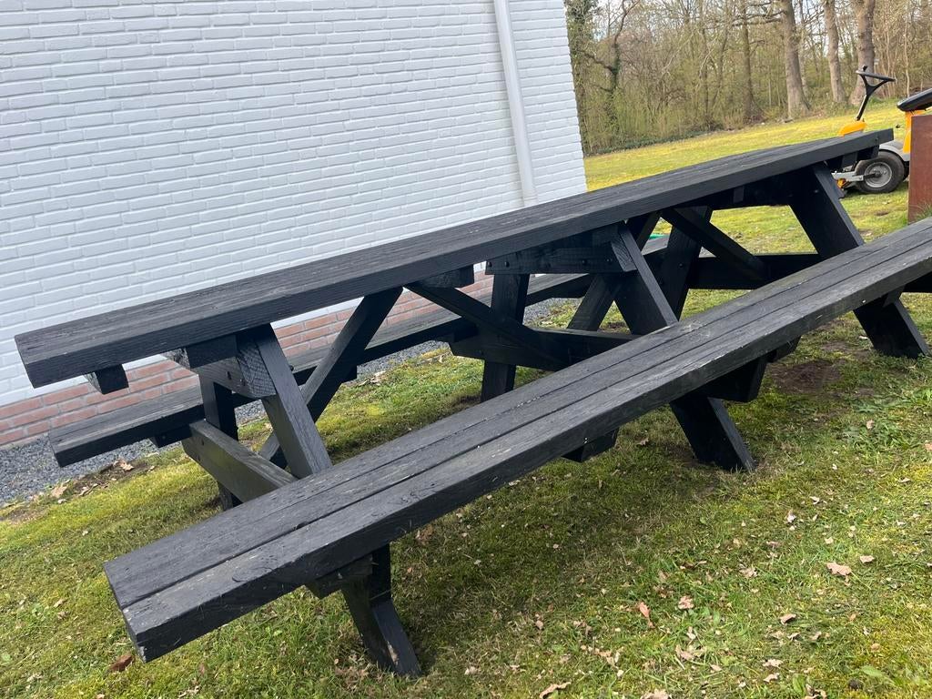 Douglas zware tafel. Het blad is 73x300cm zwart gebeitst, Ophalen, Gebruikt, Rechthoekig, Hout