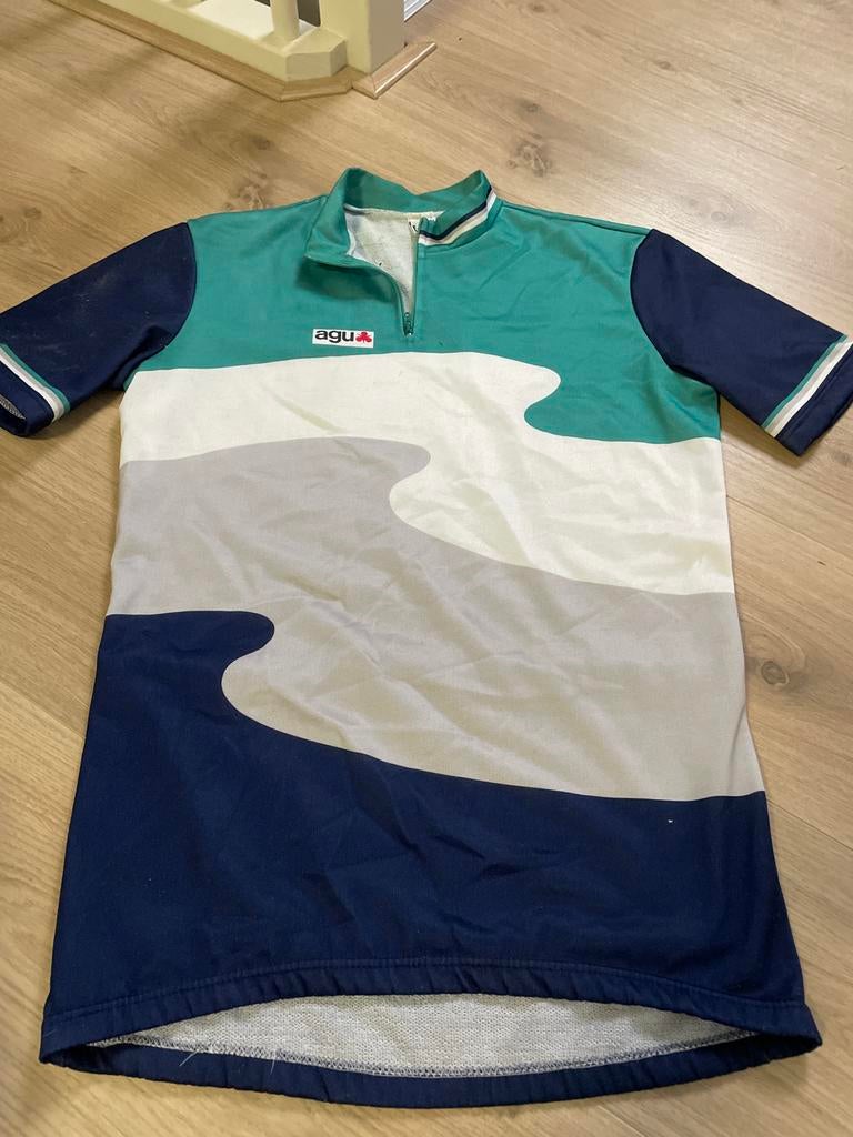 AGU Vintage Fiets Shirt - Maat L vintage, Gebruikt, Heren, Ophalen of Verzenden, L
