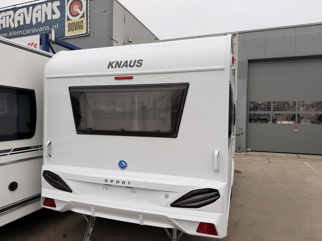 Knaus Sport 450 FU +mover+luifel+fietsendrager, Caravans en Kamperen, Caravans, Rondzit, Bedrijf, 5 tot 6 meter, Knaus