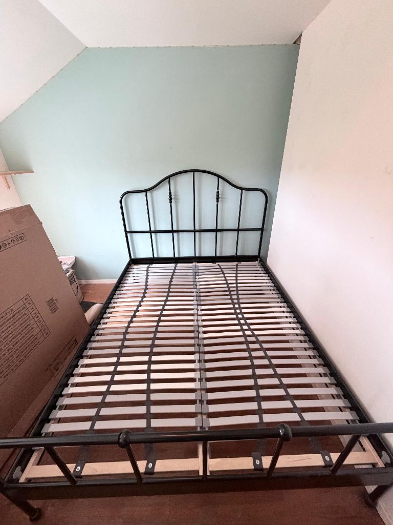 Tweepersoonsbed Sagstua 160x200, Ophalen, Zwart, Tweepersoons, 200 cm