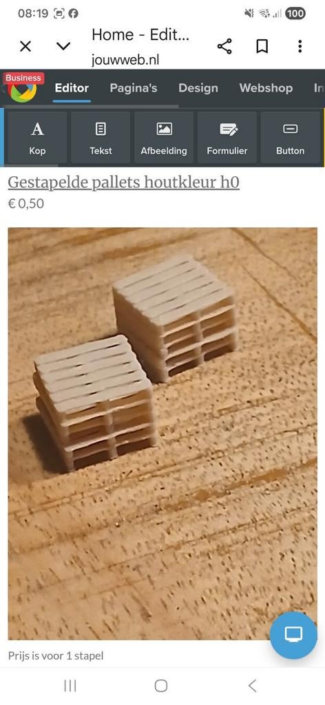 Gestapelde pallets h0, Verzenden