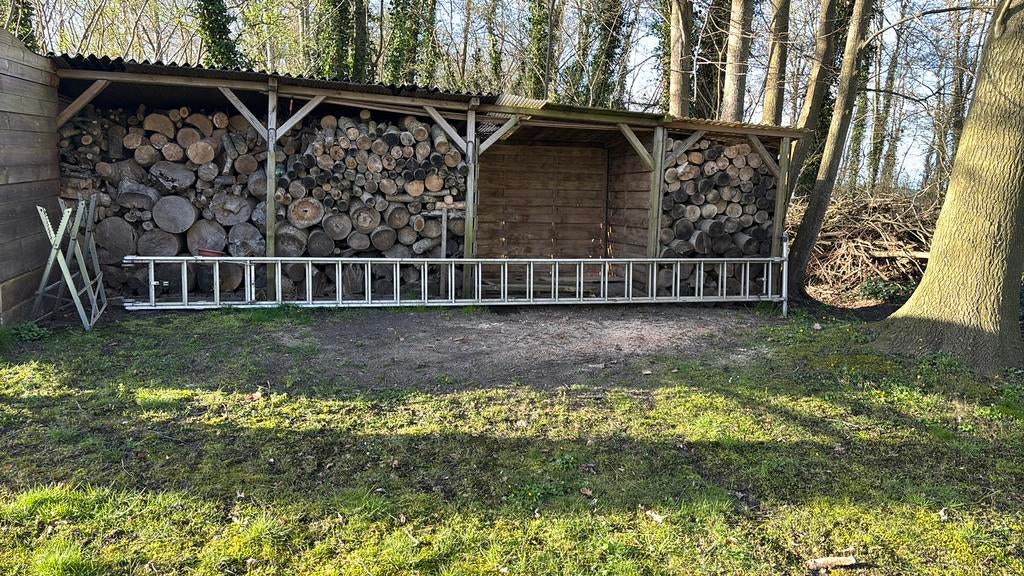 Uitschuif ladder, zware kwaliteit, per deel 24 sporten per, Ophalen, Gebruikt, Ladder, Opvouwbaar of Inschuifbaar