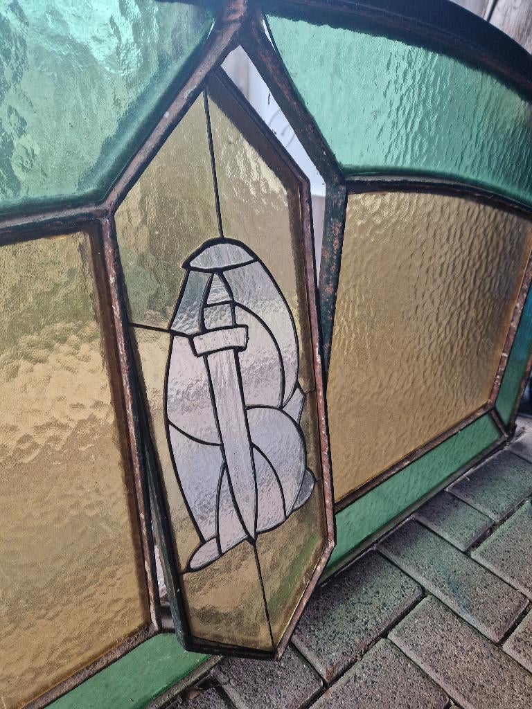 Boerderij raam met glas in lood Grutte Pier, Ophalen, Overige typen, Zo goed als nieuw, 120 tot 160 cm