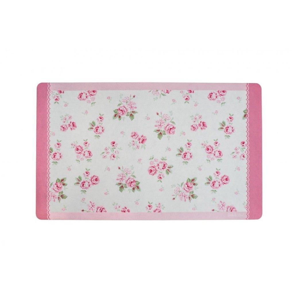 Antislip Badmat 45x75 cm – Wit-Roze Rozenmotief, Ophalen of Verzenden, Nieuw, Wit, Badmat