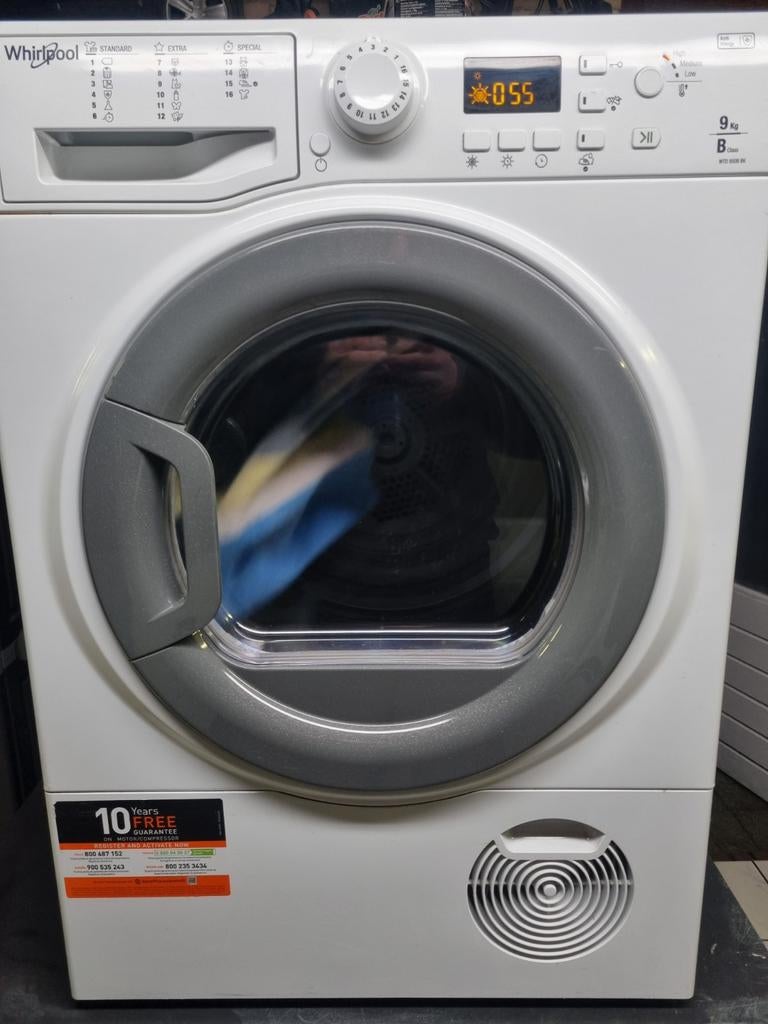 Whirlpool Condensdroger 9kg - Goed Werkend, Gebruikt, 8 tot 10 kg, Ophalen of Verzenden, Voorlader