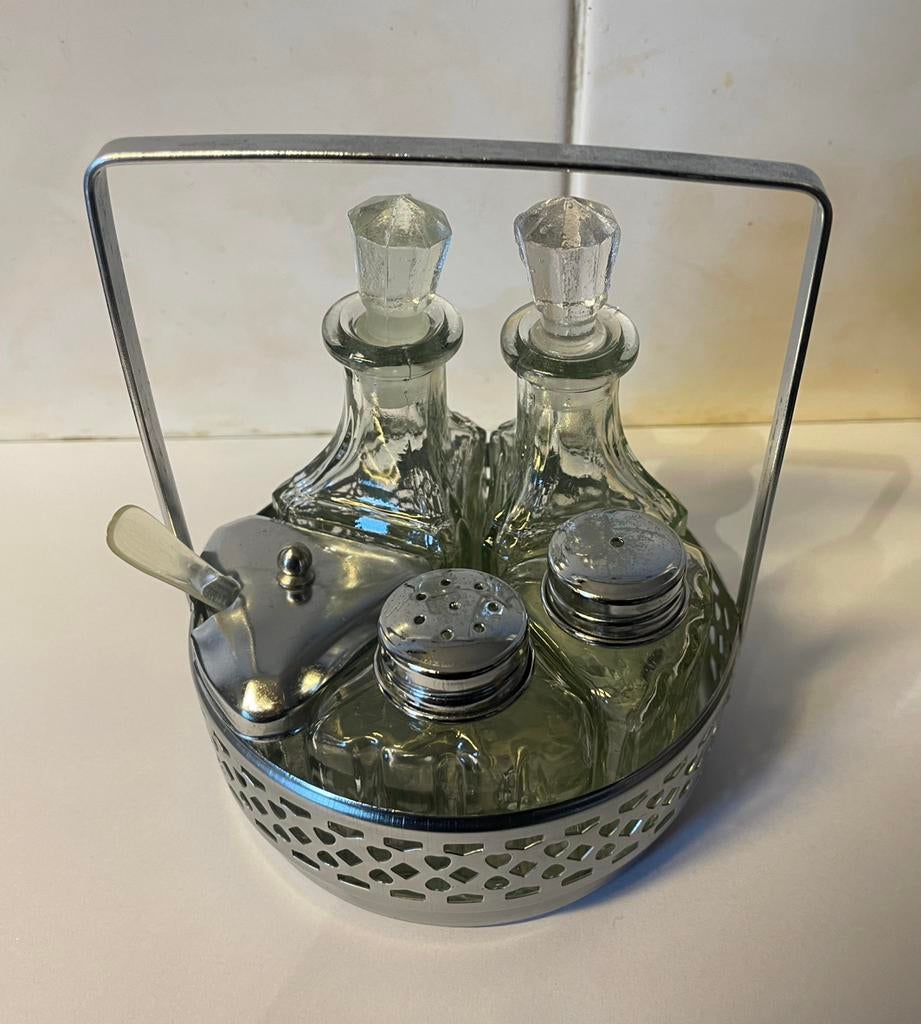 Mooi oud 5 delig peper en zout stelletje, Antiek en Kunst, Ophalen of Verzenden