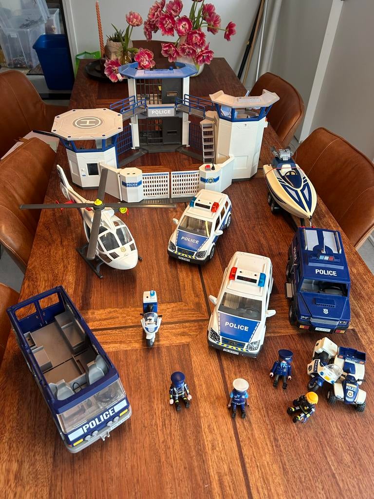Playmobil politie, brandweer en vliegtuig, Kinderen en Baby's, Speelgoed | Playmobil, Ophalen, Gebruikt, Complete set