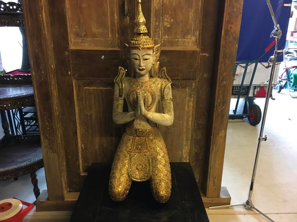 Grote Oude Thaise Tempelwachter Beeld - 95 cm, Ophalen of Verzenden