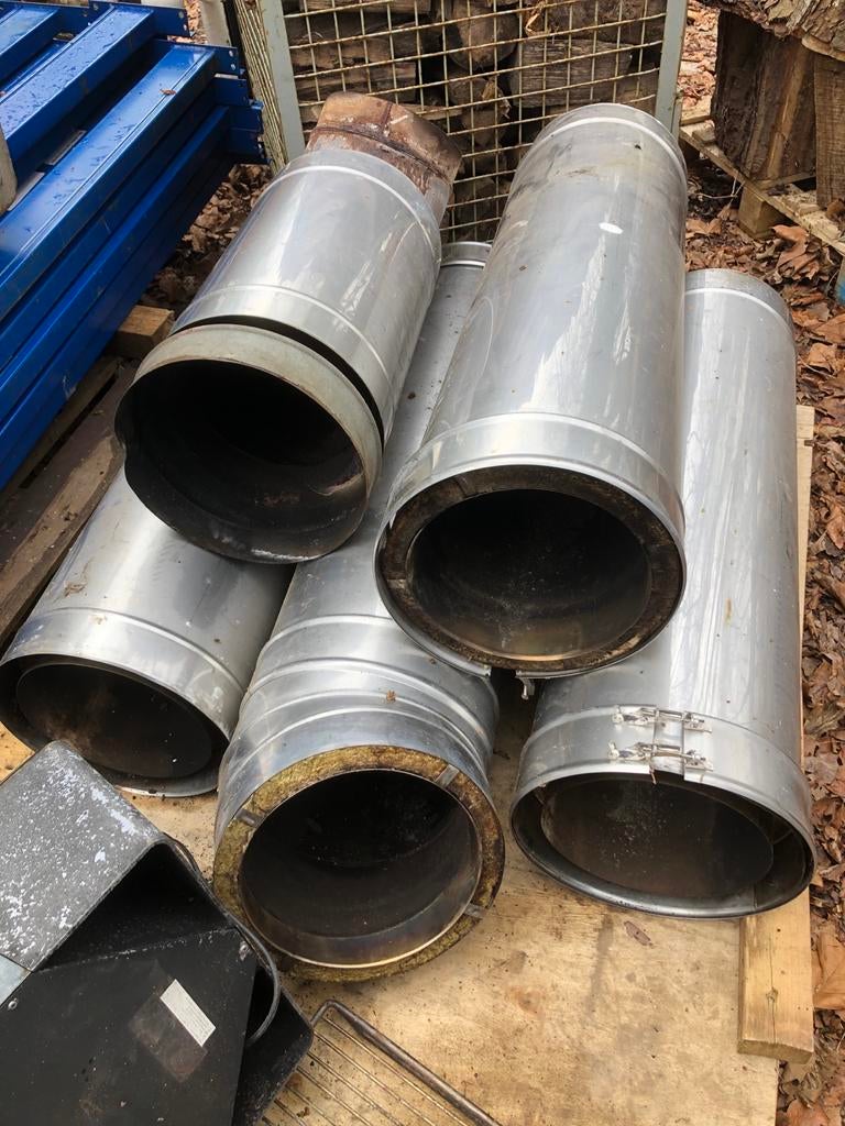 Dubbelwandige kachelpijp, Huis en Inrichting, Kachels, Gebruikt, Houtkachel, Ophalen of Verzenden, Inbouw