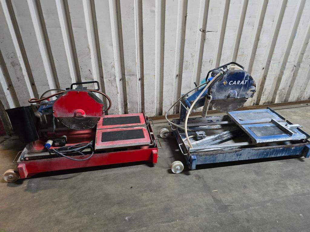 2x Carat S-COUP 350 steenzaagmachine / steen zaagtafel, Ophalen, Gebruikt, Carat, .
