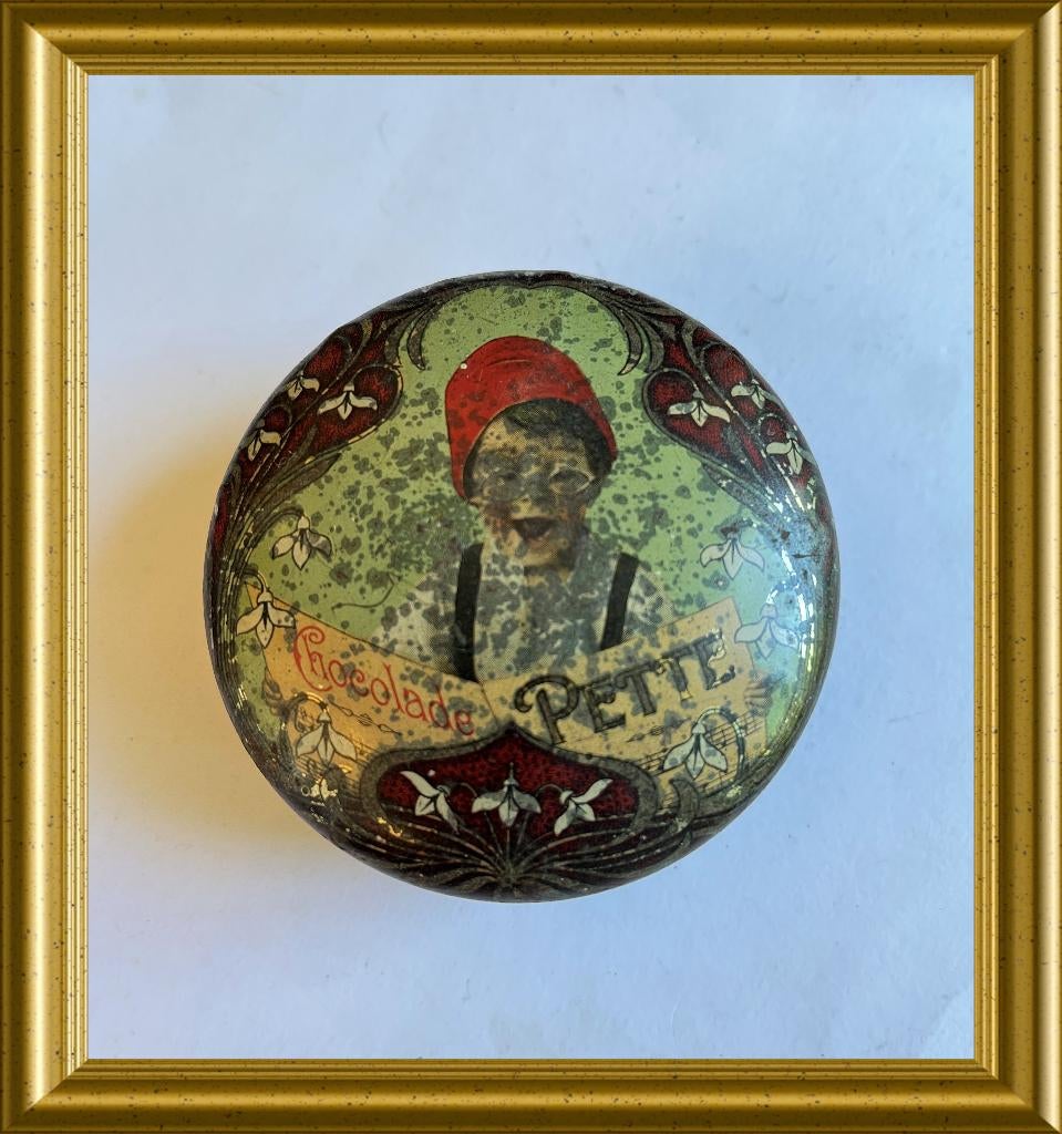 Antiek Pette chocolade blikje, Ophalen of Verzenden, Gebruikt, Overige