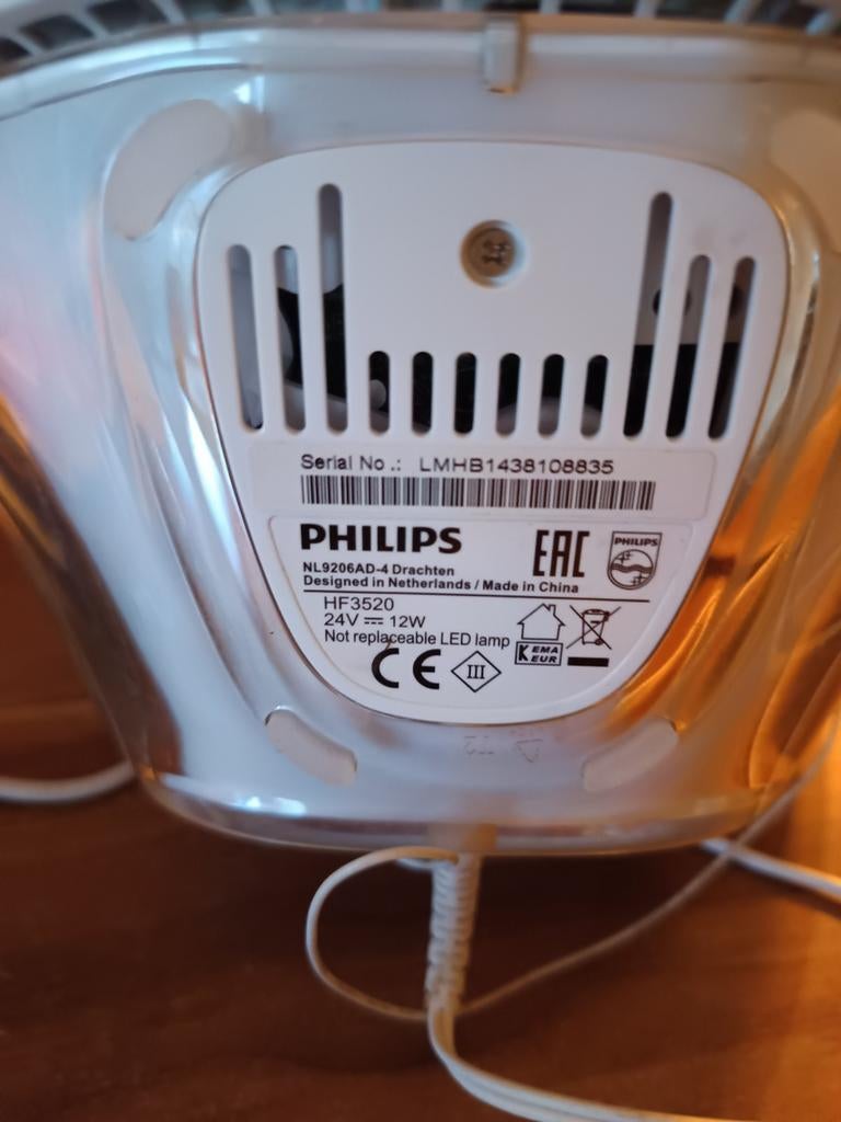 Philips Wake-up Light HF3520 met FM radio, Witgoed en Apparatuur, Wekkers, Ophalen of Verzenden, Gebruikt, Digitaal
