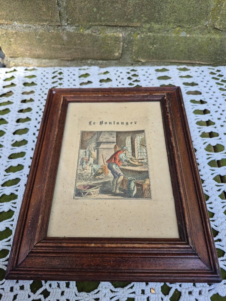 schilderijtje "Le Boulanger", Minder dan 50 cm, Gebruikt, Overige typen, Ophalen of Verzenden