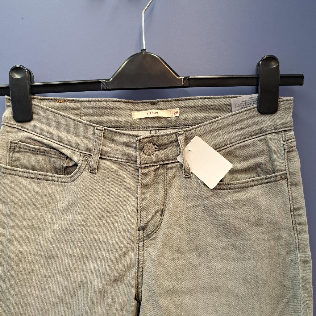 Levi Levi's 712 slim licht grijze jeans mt 28 / S nr 46978, ., Ophalen of Verzenden, Zo goed als nieuw, Maat 36 (S)