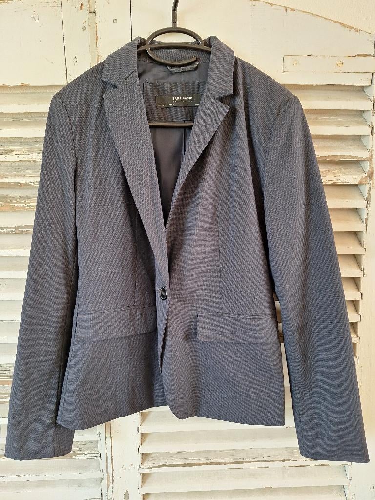 Blauw pak van Zara broek maat 34 (xs) jasje maat 36 (s), Kostuum of Pak, Blauw, Zara, Ophalen of Verzenden