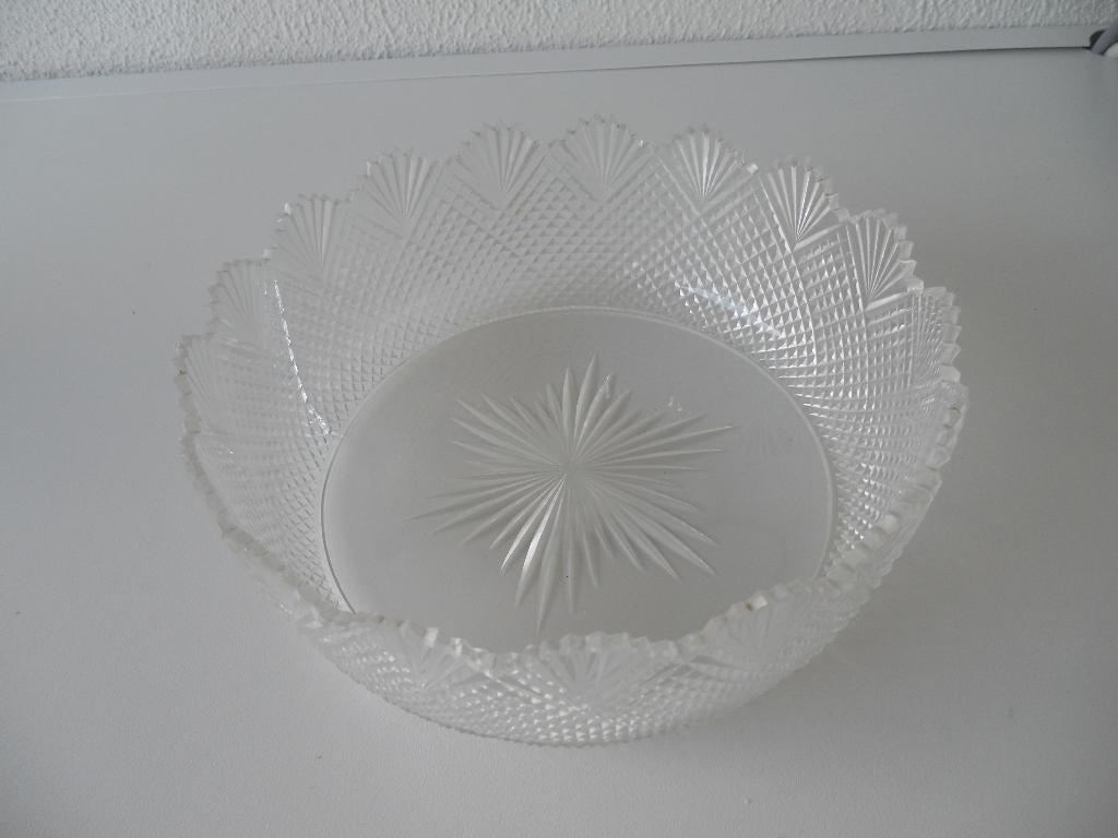 Ronde schaal waaierglas, Ophalen of Verzenden