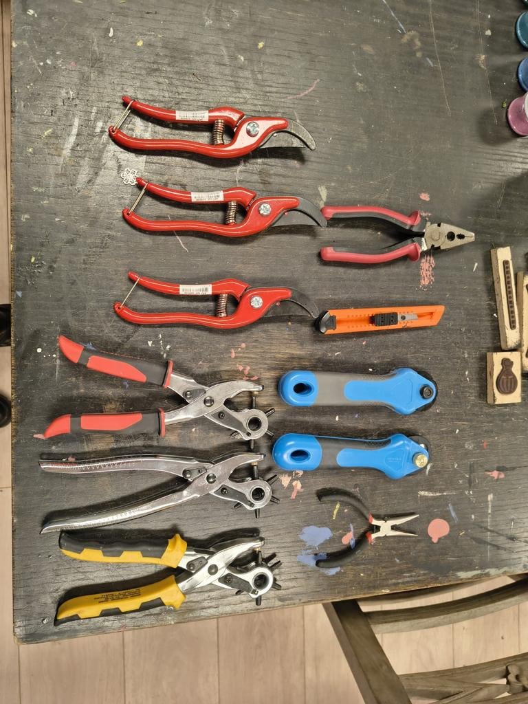 Diverse gereedschap set: snoeischaren, tangen, mes, Ophalen of Verzenden, Gebruikt