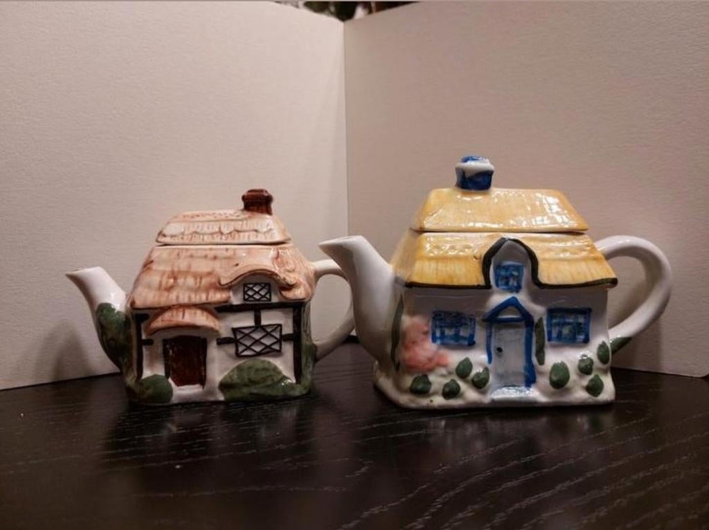 Vintage antiek theepotjes decoratie, Ophalen of Verzenden