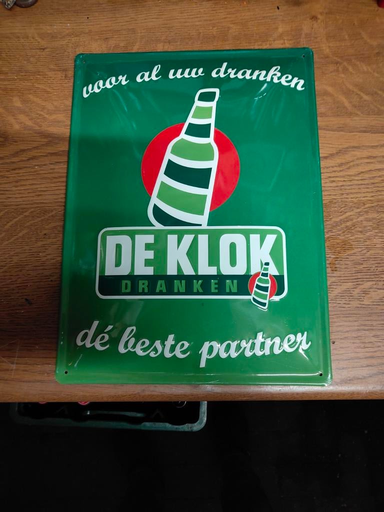 De Klok Dranken reclamebord, Ophalen of Verzenden
