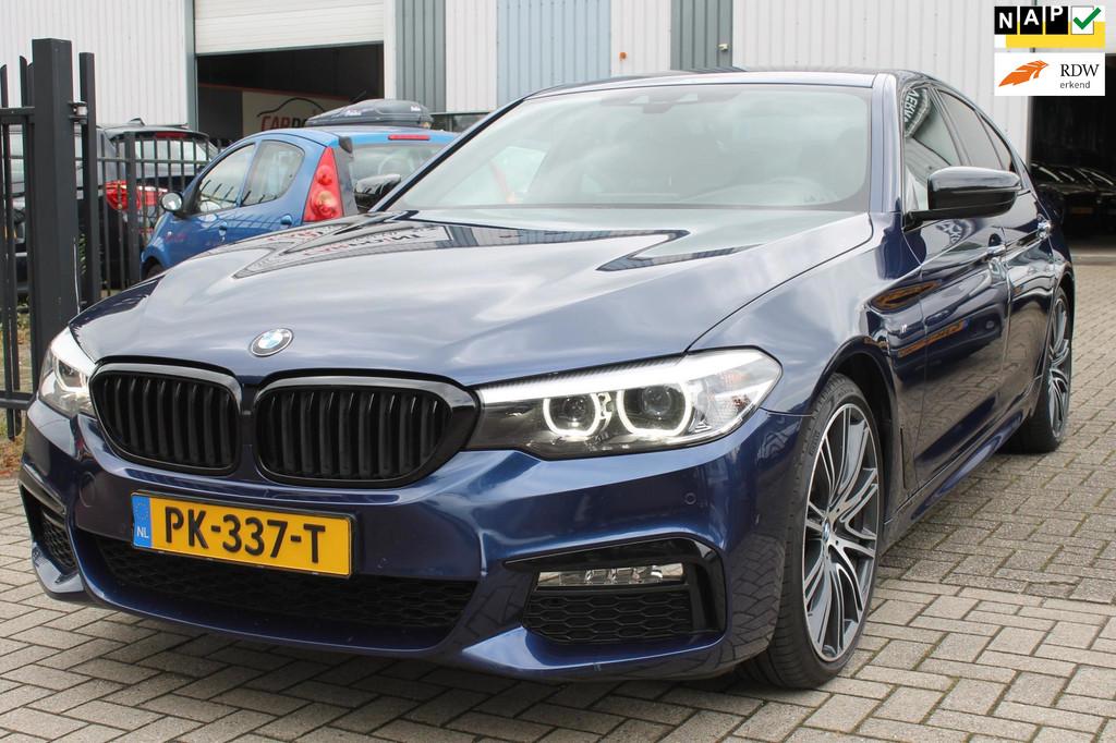 BMW 5-serie 520d Executive M Sport 190PK 20" HUD Camera Tops, Automaat, Achterwielaandrijving, Euro 6, Blauw