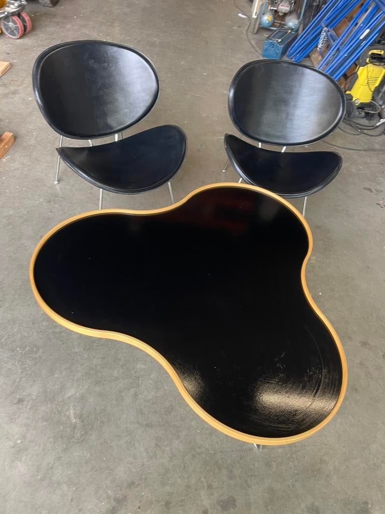 Zweeds design - salontafel + stoelen, Ophalen, Zo goed als nieuw, Minder dan 100 cm, Rechthoekig