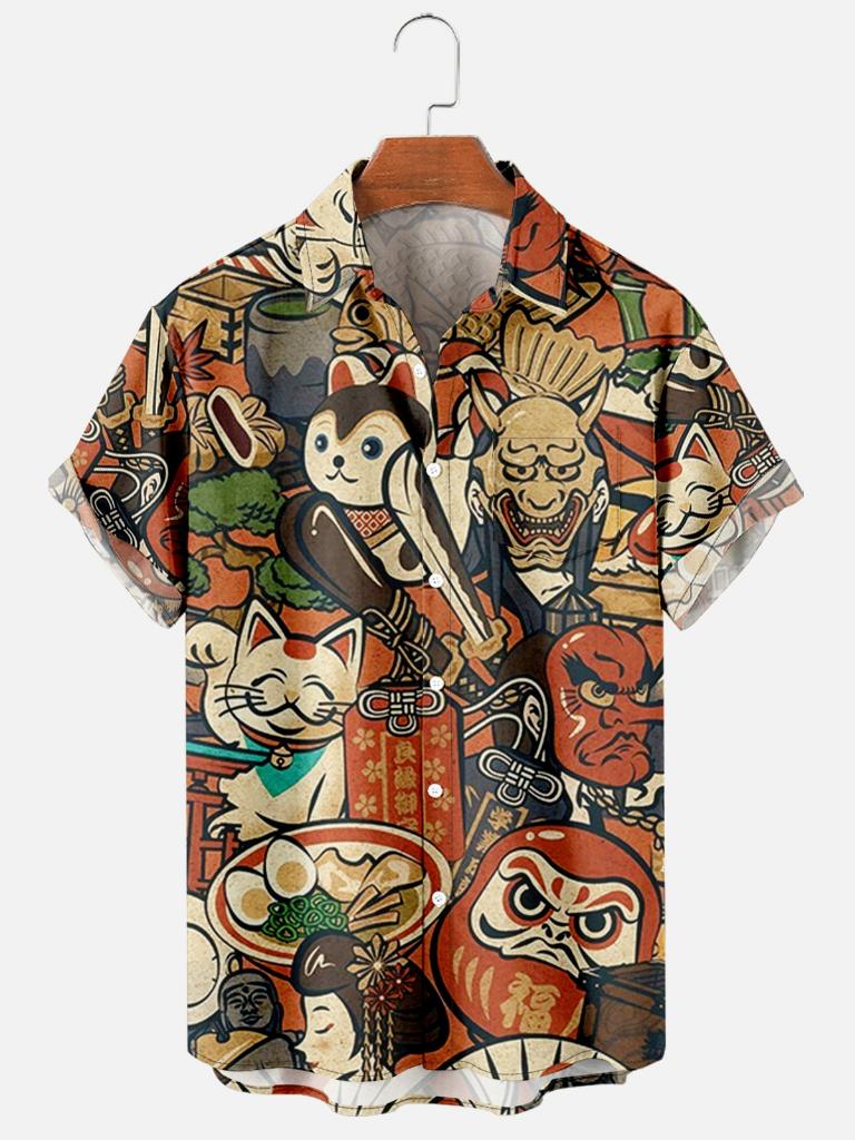Japans overhemd (heren mannen feest shirt zomer hawaii), Kleding | Heren, Overhemden, Verzenden, Nieuw, Overige halswijdtes