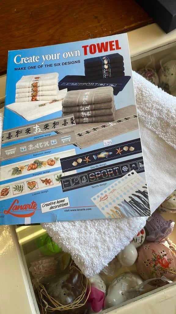 Handdoek om te borduren met patroon, Ophalen of Verzenden, Zo goed als nieuw, Borduurpakket