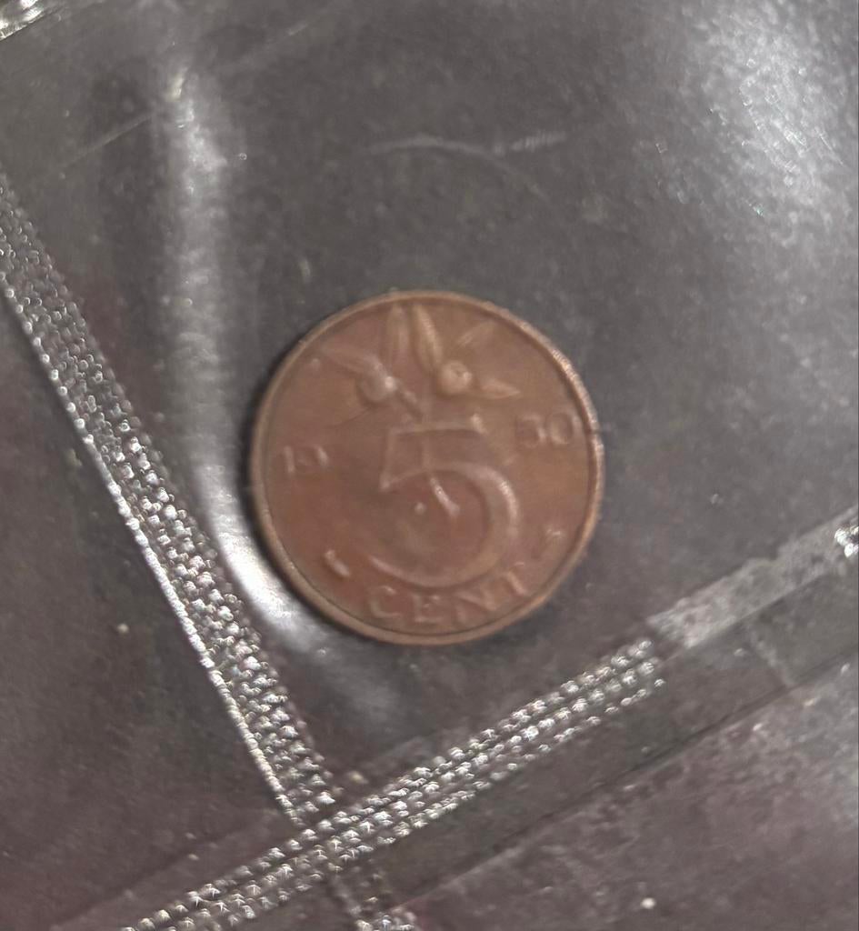 Nederlandse 5 cent munt 1950 Koningin Juliana, Ophalen of Verzenden, Koningin Juliana, 5 cent, Losse munt