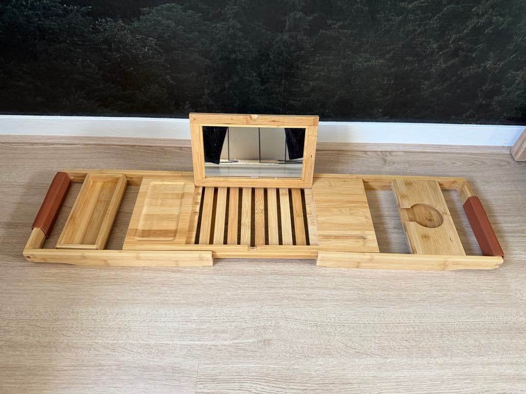Houten bad tafel verstelbaar, Ophalen, Gebruikt, Bruin, Overige typen