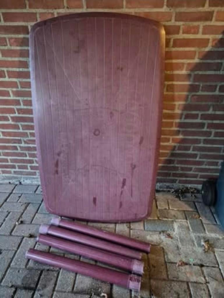 Kunststof tuintafel, Tuin en Terras, Tuintafels, Ophalen, Gebruikt, Rechthoekig, Kunststof