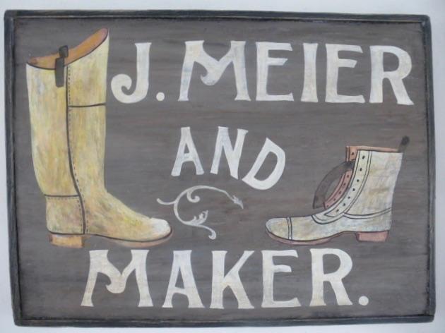 Schoenmaker reclame houten bord/vintage/uniek antiek etalage, Verzamelen, Reclamebord, Zo goed als nieuw, DeKameraadschap, Dj.kammeraat@telfort.nl