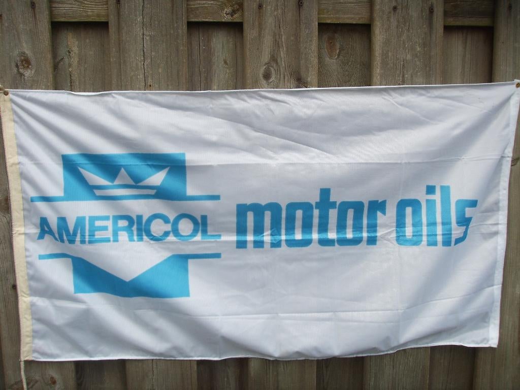Americol motorolie vlag, 50 x 100 cm., Verzenden, Zo goed als nieuw, Gebruiksvoorwerp