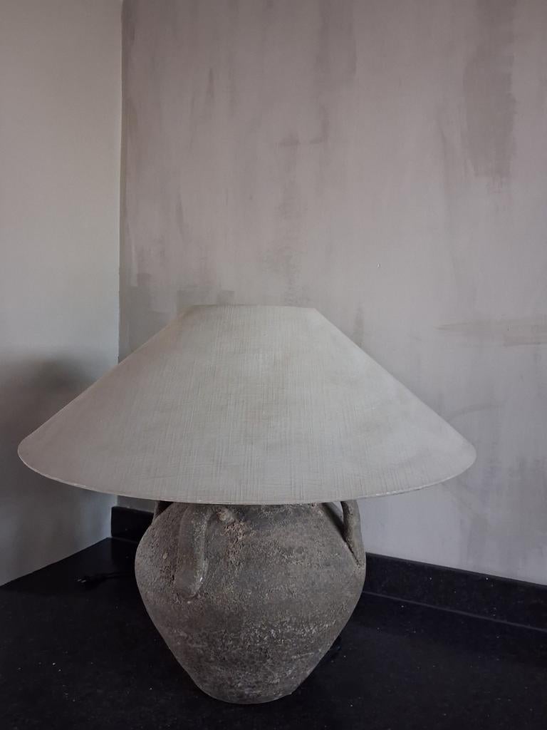 Grote stoer kruiklamp met petkap - Hoffz/Aura Peeperkorn st, Landelijke, authentieke, stoer en sober, Gebruikt, Ophalen of Verzenden