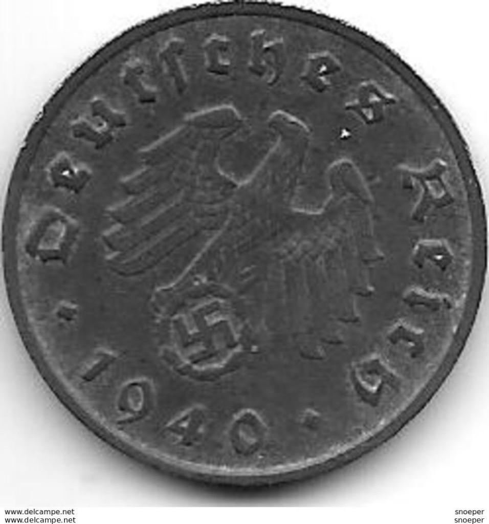 third reich 10 pfennig 1940 G km 101 xf+ cat val 17$, Verzenden, Duitsland, Losse munt