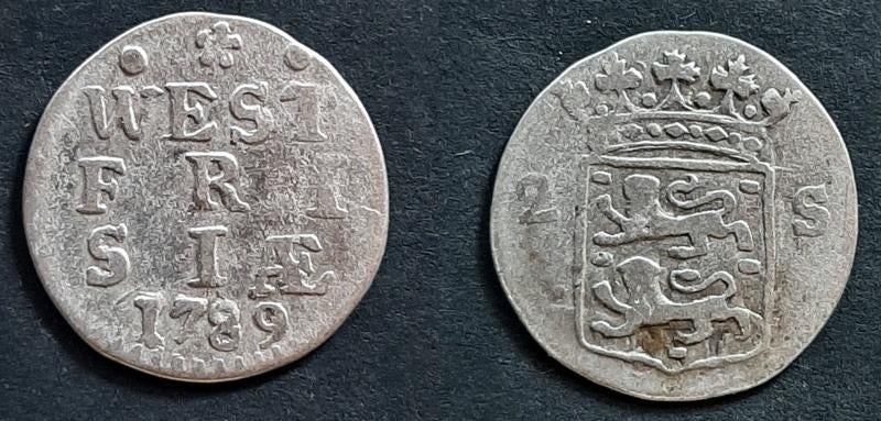 Dubbele wapenstuiver West Frisia 1789, Verzenden, Vóór koninkrijk, 10 cent, Zilver