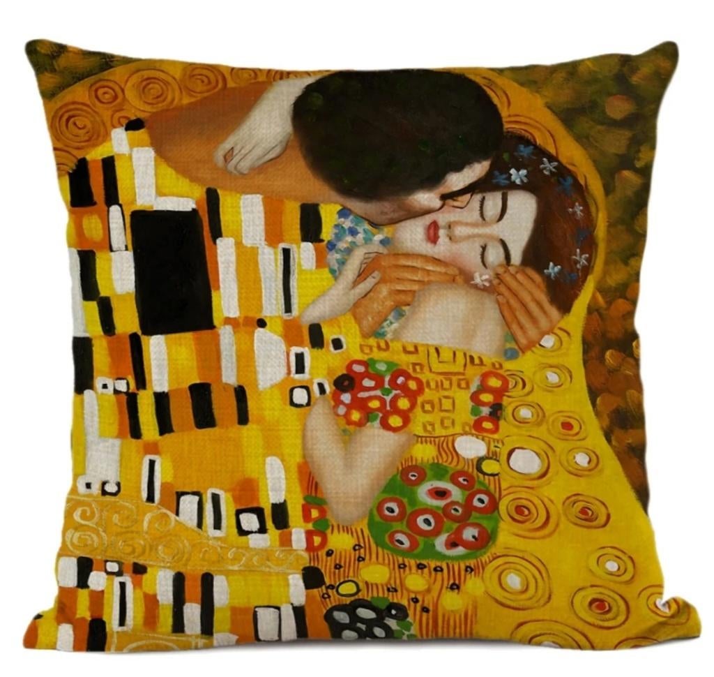 Nieuw, kussenhoezen, 45-45 cm. Gustav Klimt. Blinde rits, Ophalen of Verzenden, Nieuw, Overige kleuren, Vierkant