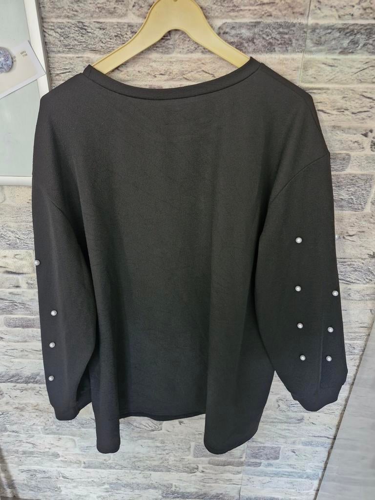 Zwarte trui met parels Maat xxxl, Zwart, Trui of Vest, Onbekend, Ophalen of Verzenden