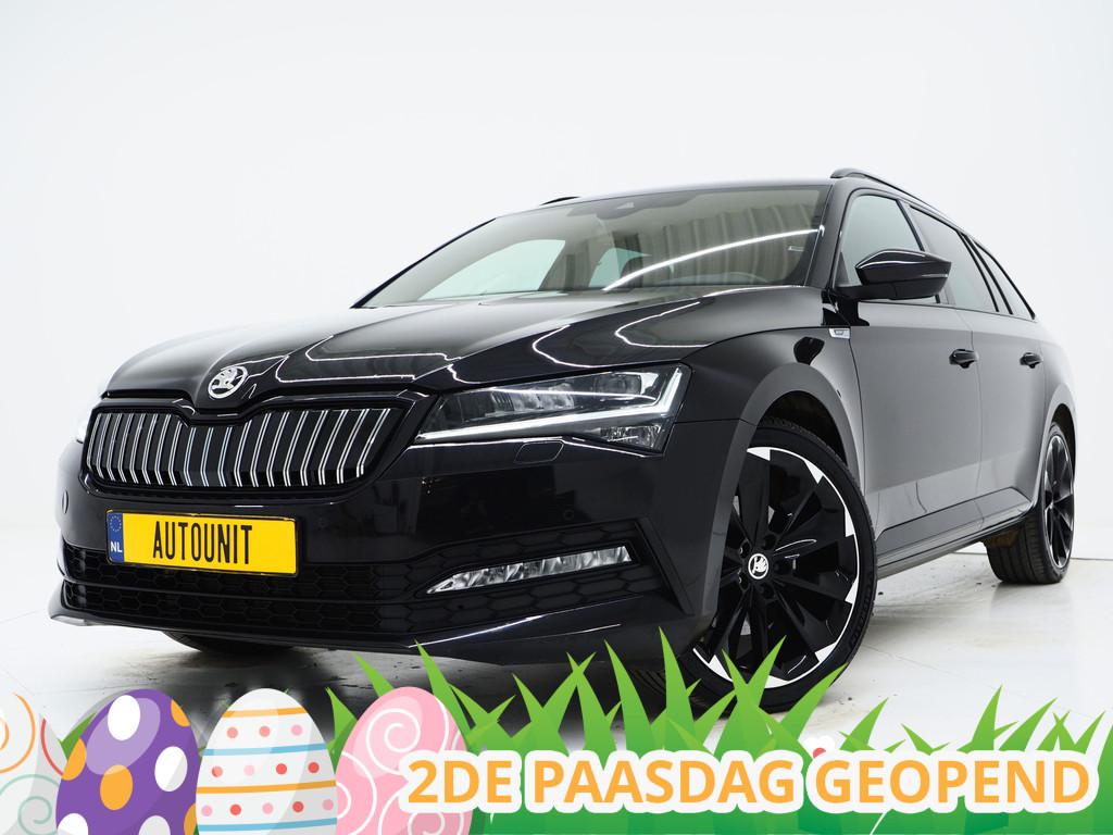 Skoda Superb Combi 1.4 TSI iV Sportline 218PK | Sportstoelen, Gebruikt, Zwart, 4 cilinders, Zwart