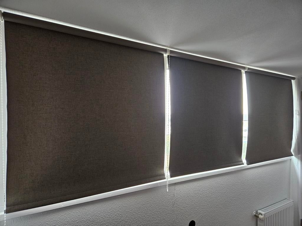 Rolgordijnen taupe 3 stuks, Beige, Zo goed als nieuw, 150 tot 200 cm, 50 tot 100 cm