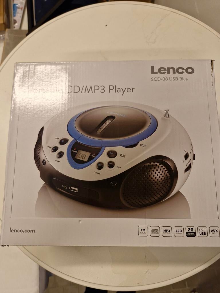Lenco SCD-38 USB Blue Draagbare CD/MP3 Speler - Nieuw, Ophalen of Verzenden, Nieuw, Overige merken, Draagbaar